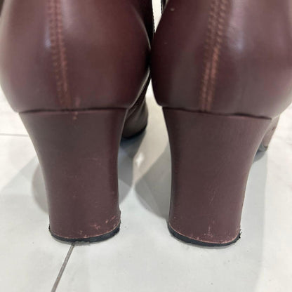 Saint Laurent Boots Shoes EU 36.0 US 6.0 Leather Bordeaux Authentic