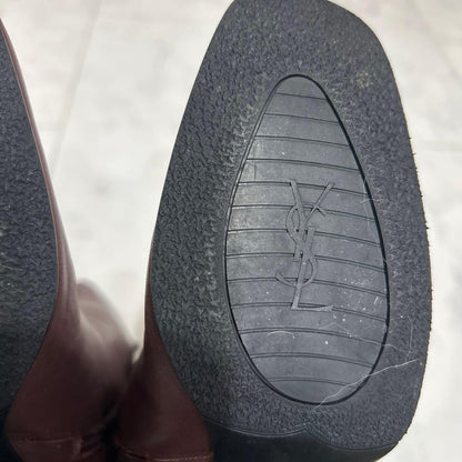 Saint Laurent Boots Shoes EU 36.0 US 6.0 Leather Bordeaux Authentic