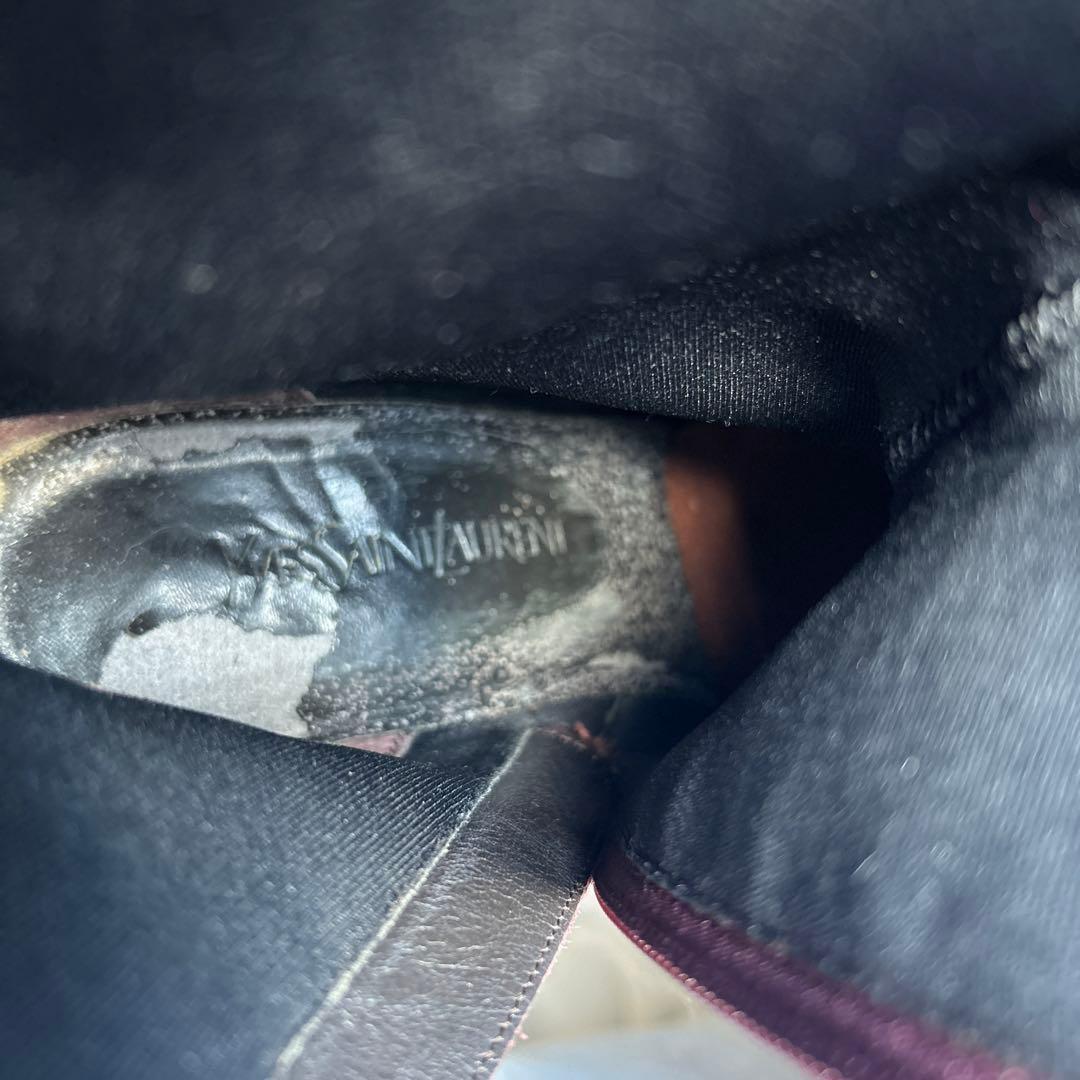 Saint Laurent Boots Shoes EU 36.0 US 6.0 Leather Bordeaux Authentic