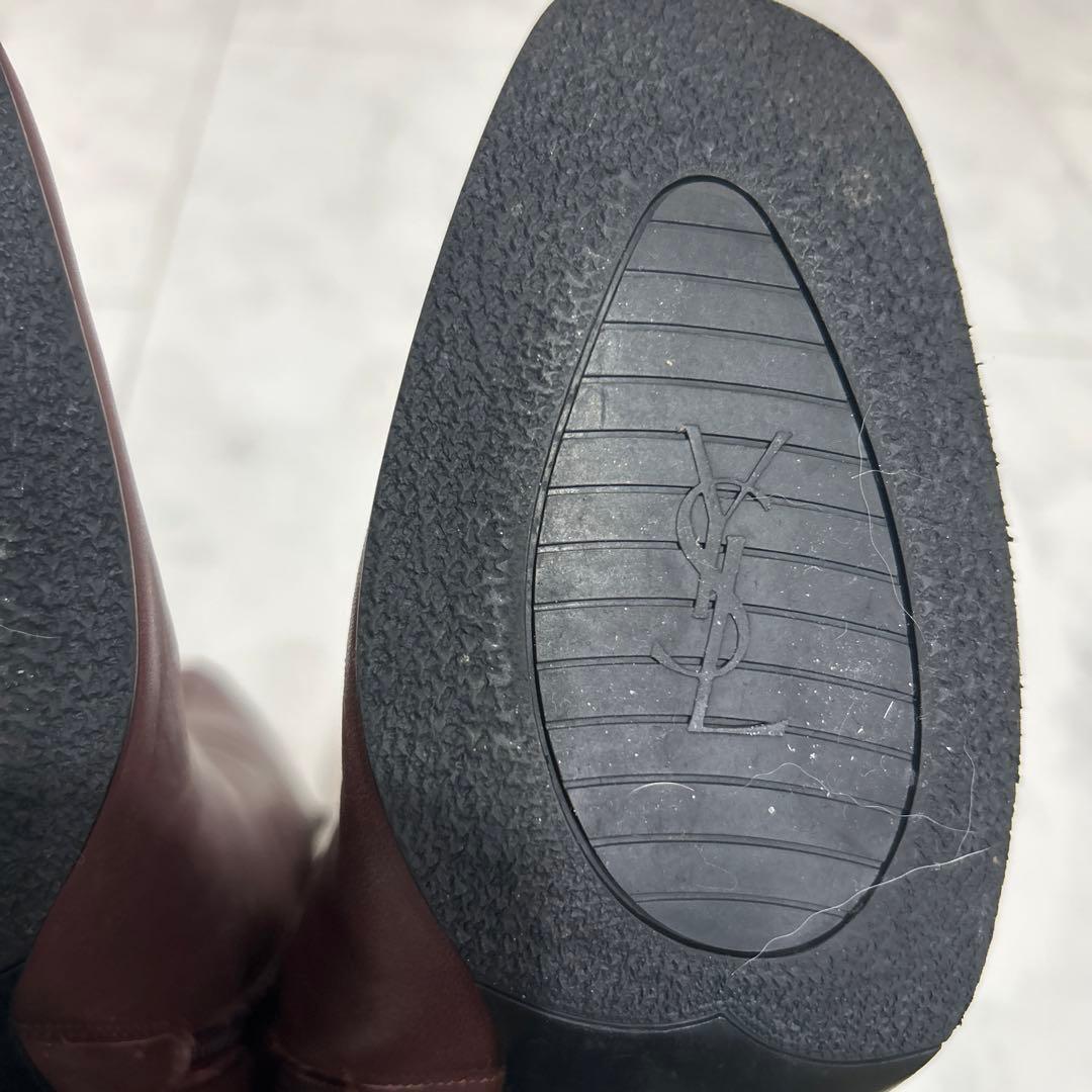 Saint Laurent Boots Shoes EU 36.0 US 6.0 Leather Bordeaux Authentic