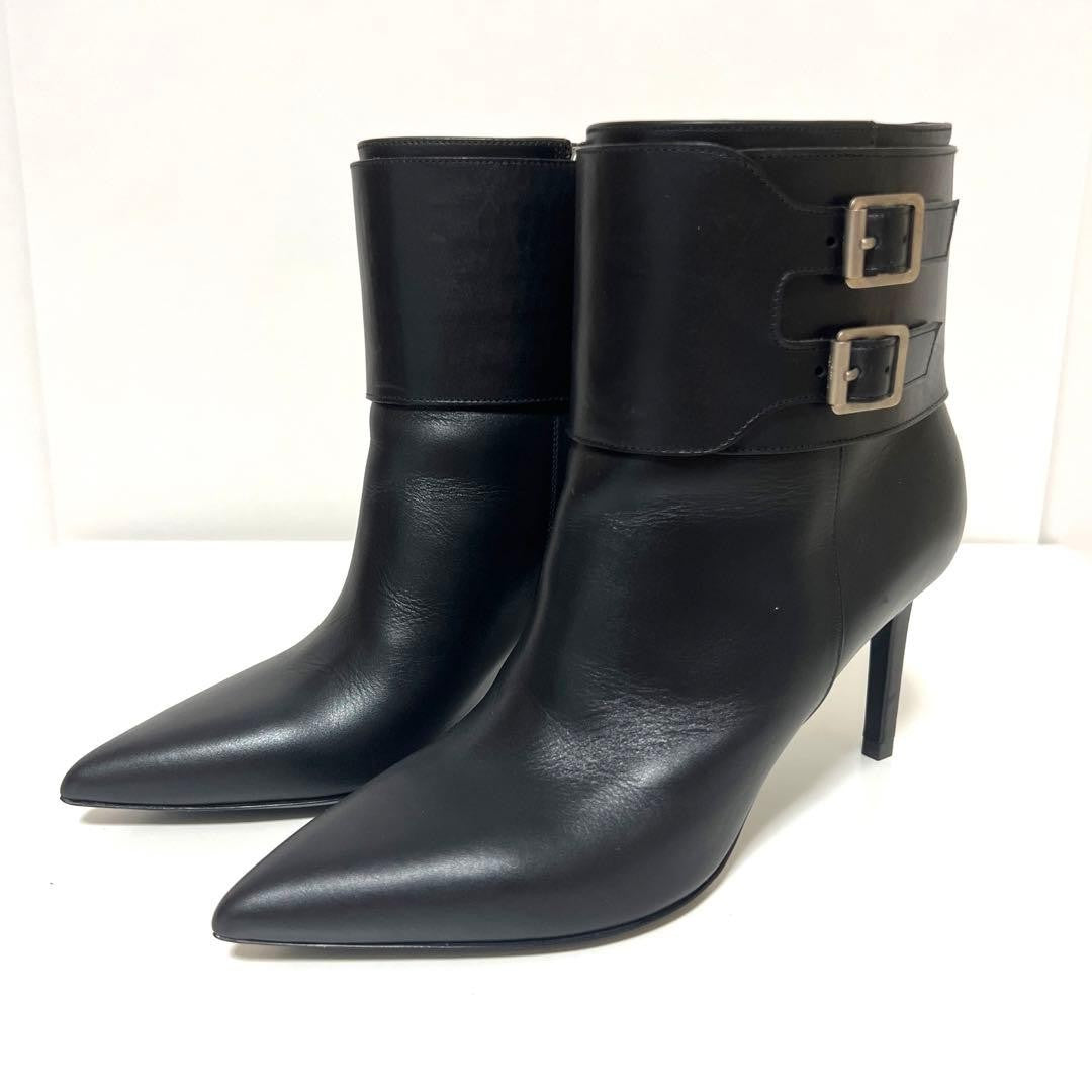 Saint Laurent Paris Short Boots Shoes EU 35.5 US 5.5 Leather Black Authentic