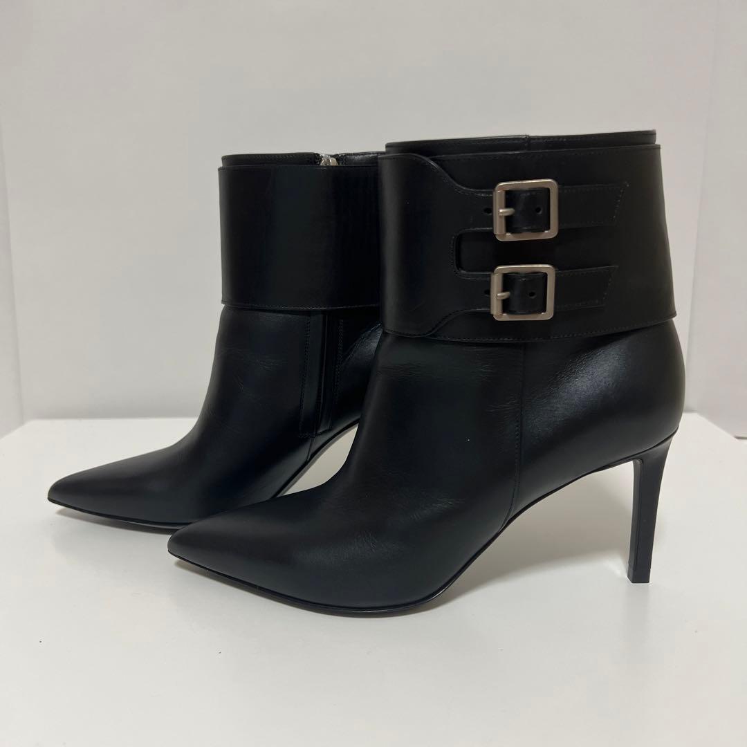 Saint Laurent Paris Short Boots Shoes EU 35.5 US 5.5 Leather Black Authentic