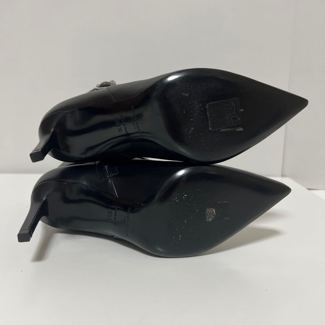 Saint Laurent Paris Short Boots Shoes EU 35.5 US 5.5 Leather Black Authentic