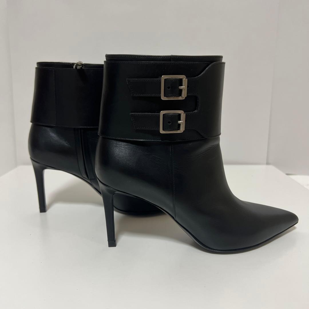 Saint Laurent Paris Short Boots Shoes EU 35.5 US 5.5 Leather Black Authentic