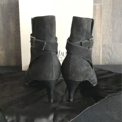 Saint Laurent rive gauche Short Boots Shoes EU 36.0 US 6.0 Suede Black Authentic