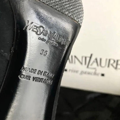 Saint Laurent rive gauche Short Boots Shoes EU 36.0 US 6.0 Suede Black Authentic