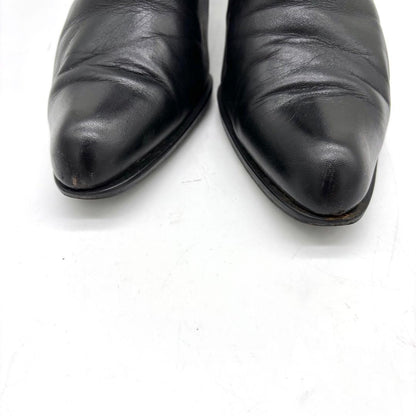 Saint Laurent Short Boots Shoes EU 37 US 7 Leather Black Authentic