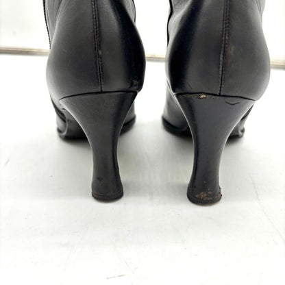 Saint Laurent Short Boots Shoes EU 37 US 7 Leather Black Authentic