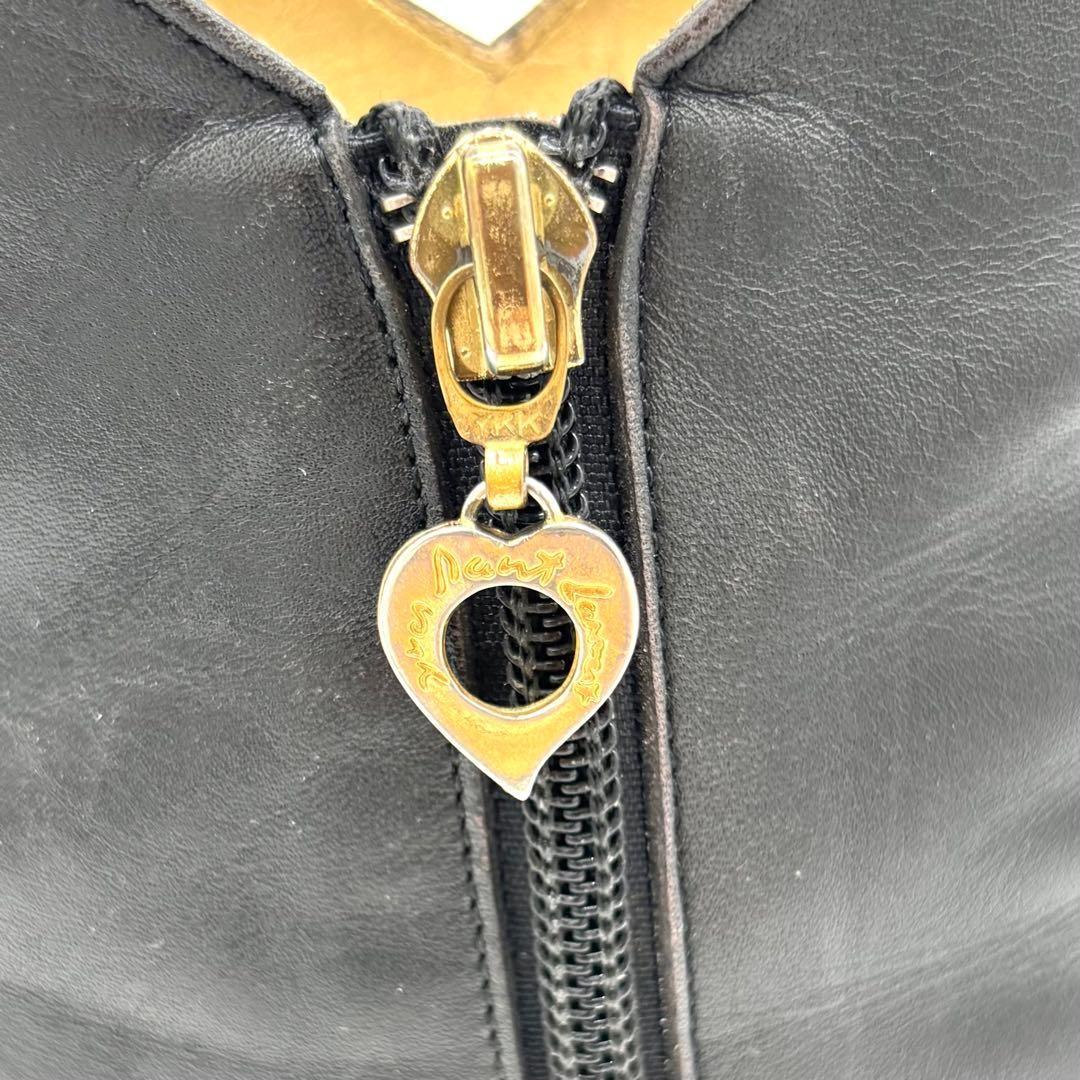 Saint Laurent Short Boots Shoes EU 37 US 7 Leather Black Authentic