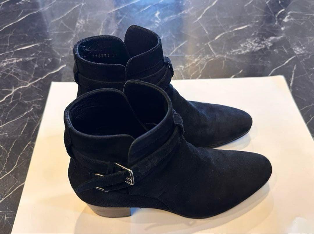 Saint Laurent Short Boots Shoes EU 36.0 US 6.0 Leather Suede Black Auth