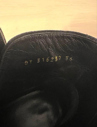 Saint Laurent Short Boots Shoes EU 36.0 US 6.0 Leather Suede Black Auth