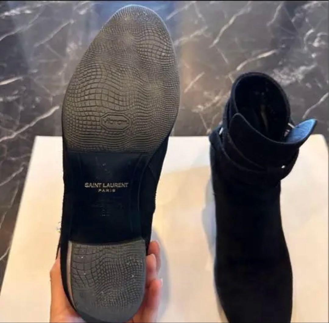 Saint Laurent Short Boots Shoes EU 36.0 US 6.0 Leather Suede Black Auth
