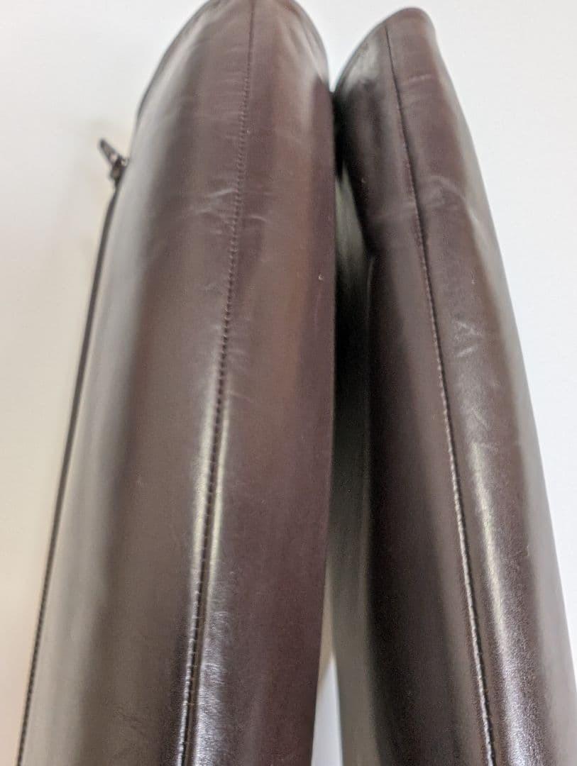 Saint Laurent Long Boots Shoes EU 35.5 US 5.5 Leather Brown Authentic