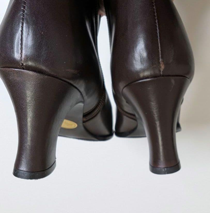 Saint Laurent Long Boots Shoes EU 35.5 US 5.5 Leather Brown Authentic