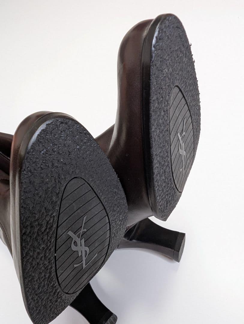 Saint Laurent Long Boots Shoes EU 35.5 US 5.5 Leather Brown Authentic