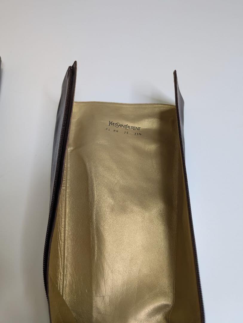 Saint Laurent Long Boots Shoes EU 35.5 US 5.5 Leather Brown Authentic