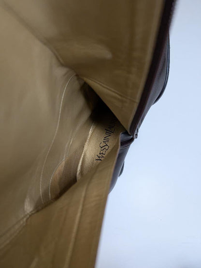 Saint Laurent Long Boots Shoes EU 35.5 US 5.5 Leather Brown Authentic