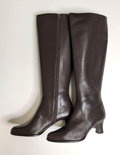 Saint Laurent Long Boots Shoes EU 35.5 US 5.5 Leather Brown Authentic