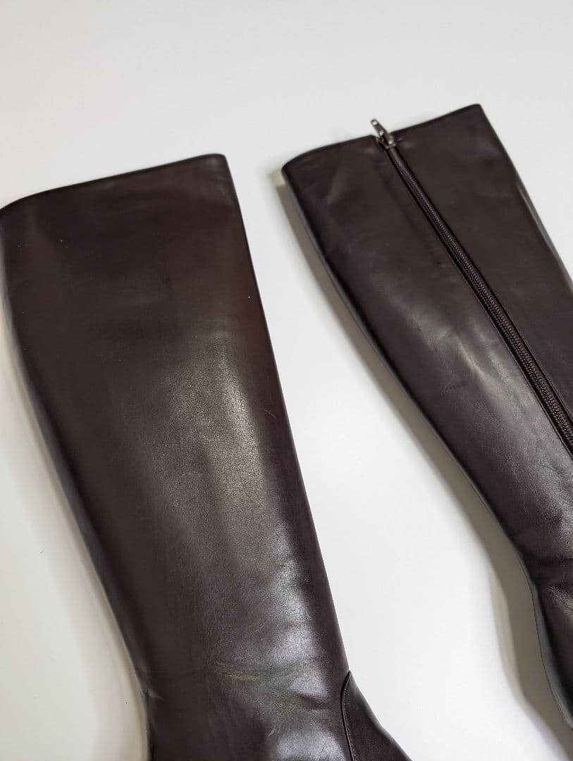 Saint Laurent Long Boots Shoes EU 35.5 US 5.5 Leather Brown Authentic