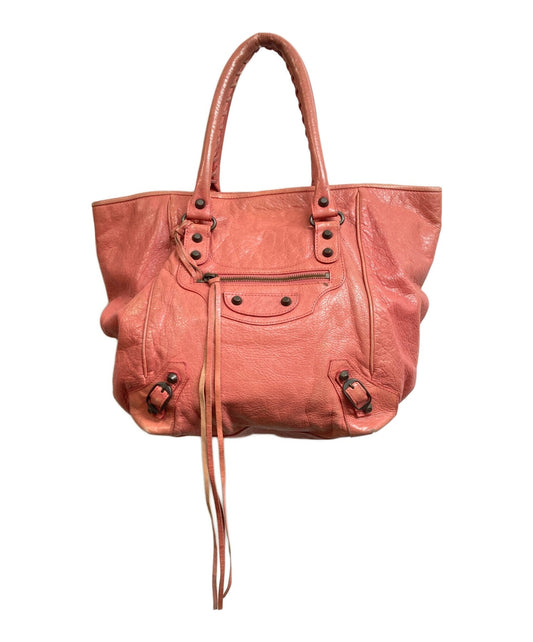BALENCIAGA Hand Bag Tote Purse THE SUNDAY Pink Authentic