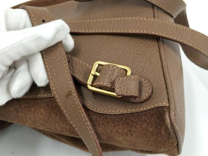 GUCCI Backpack Old Bamboo Suede Brown Authentic
