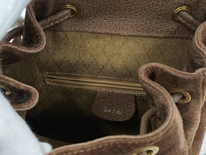 GUCCI Backpack Old Bamboo Suede Brown Authentic