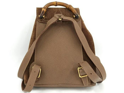 GUCCI Backpack Old Bamboo Suede Brown Authentic