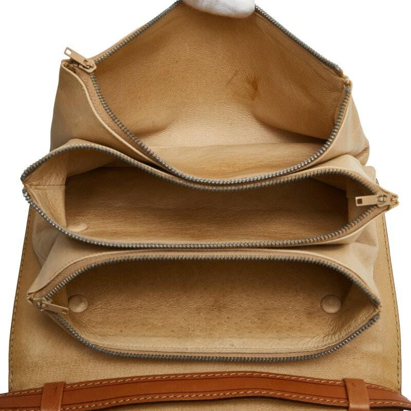 CELINE Shoulder Bag Purse Macadam PVC Leather Beige Brown Authentic