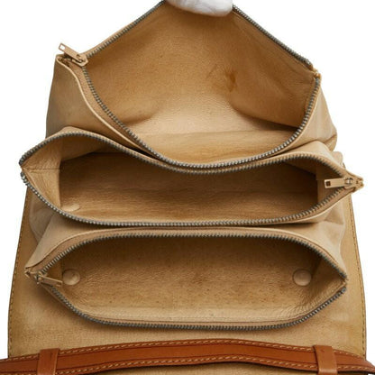 CELINE Shoulder Bag Purse Macadam PVC Leather Beige Brown Authentic