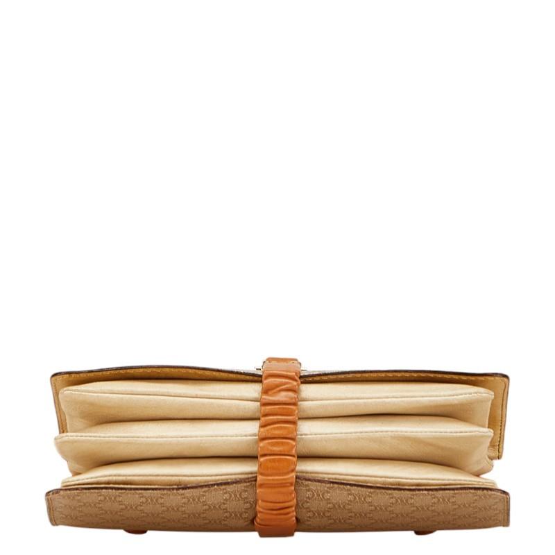 CELINE Shoulder Bag Purse Macadam PVC Leather Beige Brown Authentic