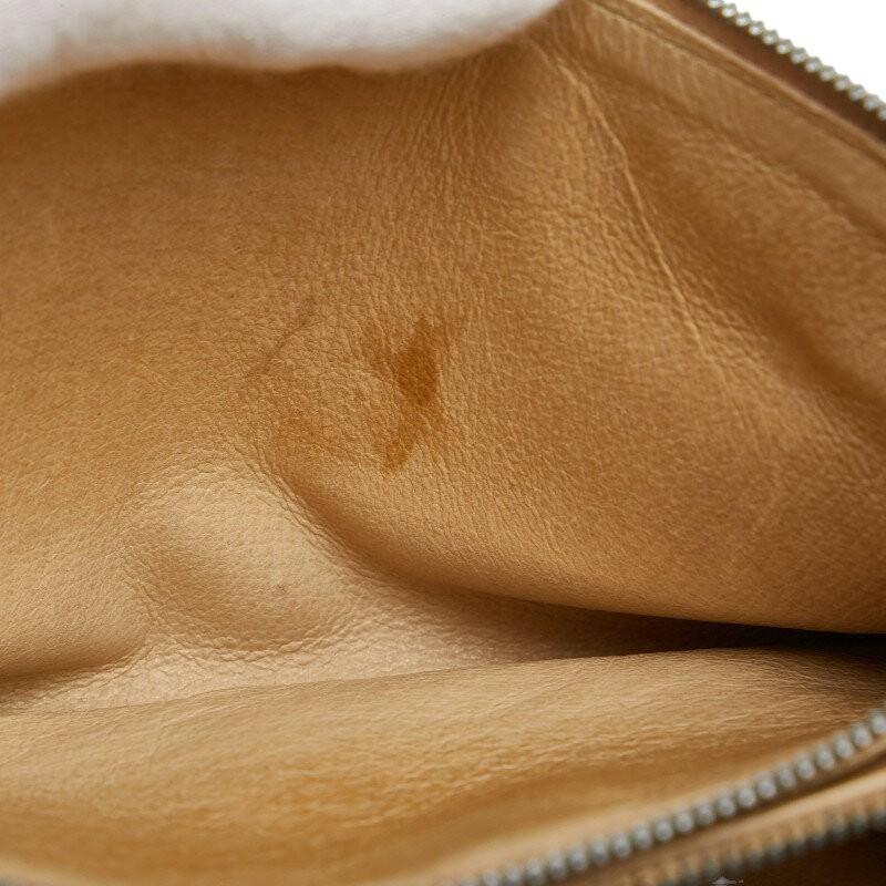 CELINE Shoulder Bag Purse Macadam PVC Leather Beige Brown Authentic