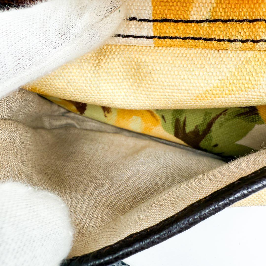 CELINE Hand Bag Tote Purse botanical Triomphe Canvas Leather Multicolor Auth