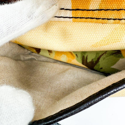 CELINE Hand Bag Tote Purse botanical Triomphe Canvas Leather Multicolor Auth