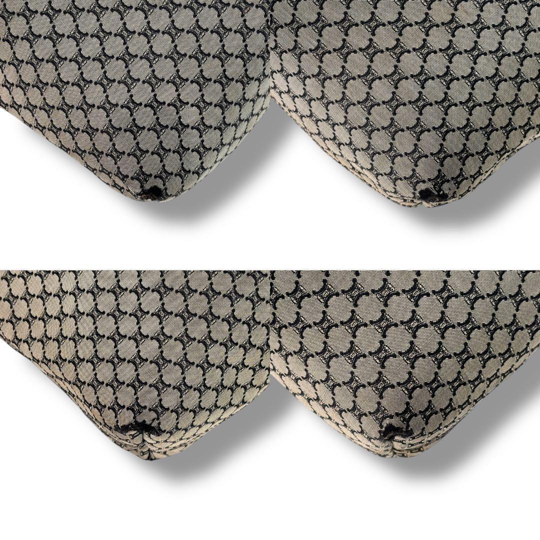 CELINE Hand Bag Tote Purse Macadam Leather Navy Authentic