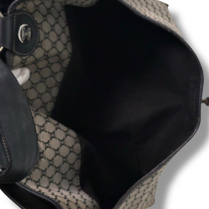 CELINE Hand Bag Tote Purse Macadam Leather Navy Authentic