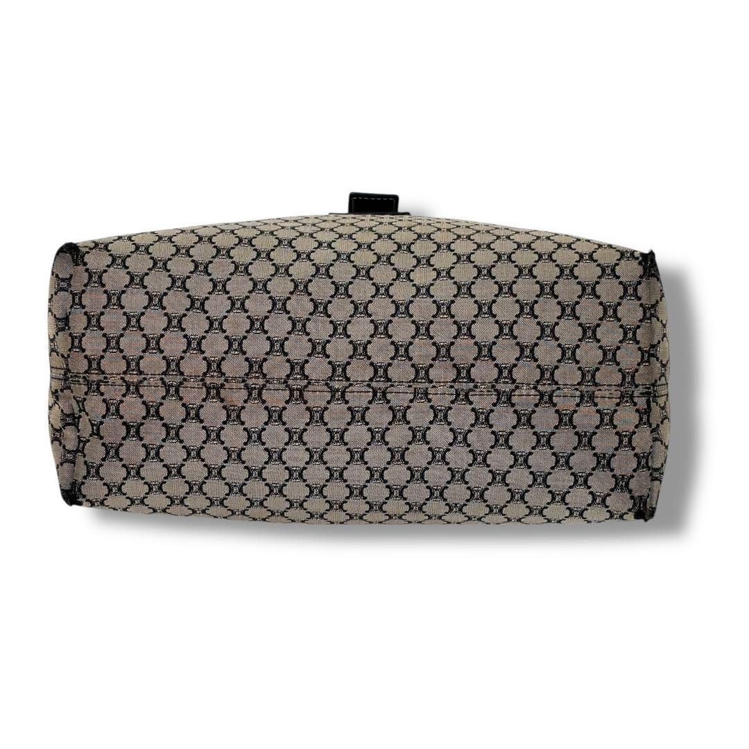 CELINE Hand Bag Tote Purse Macadam Leather Navy Authentic