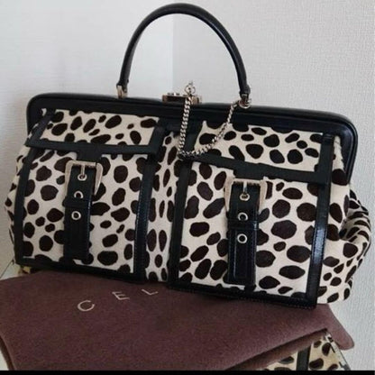 CELINE Hand Bag Tote Purse Dalmatian Authentic