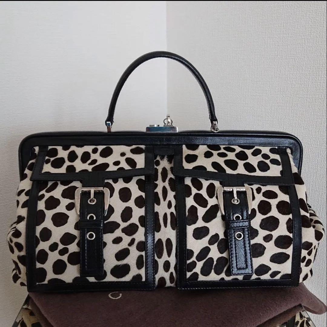 CELINE Hand Bag Tote Purse Dalmatian Authentic
