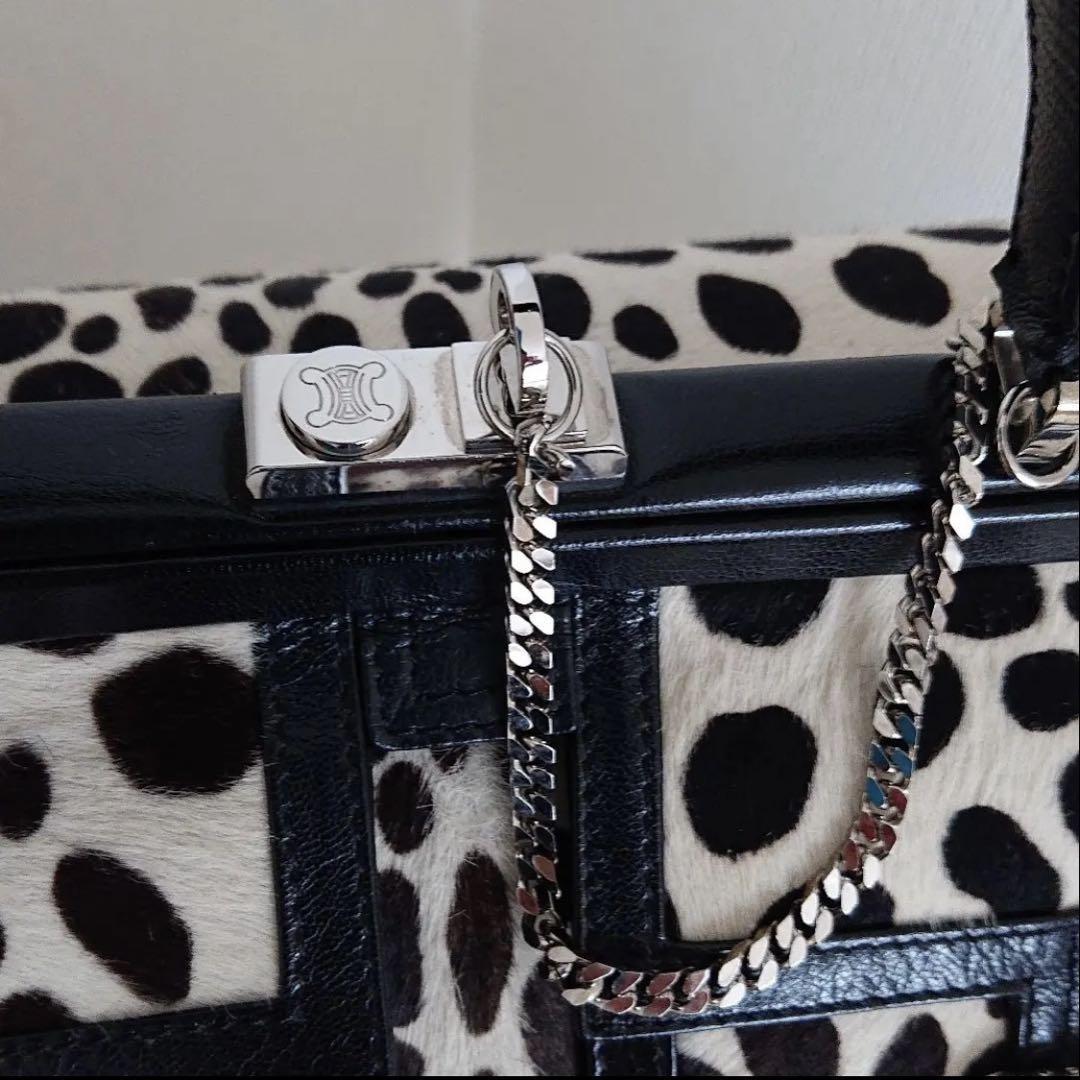 CELINE Hand Bag Tote Purse Dalmatian Authentic