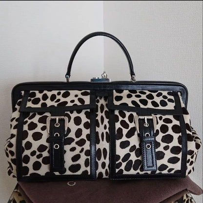 CELINE Hand Bag Tote Purse Dalmatian Authentic