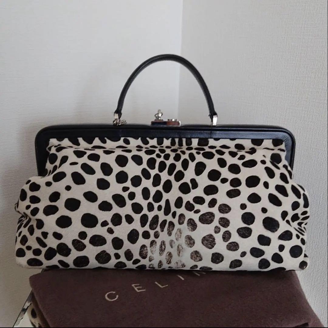 CELINE Hand Bag Tote Purse Dalmatian Authentic