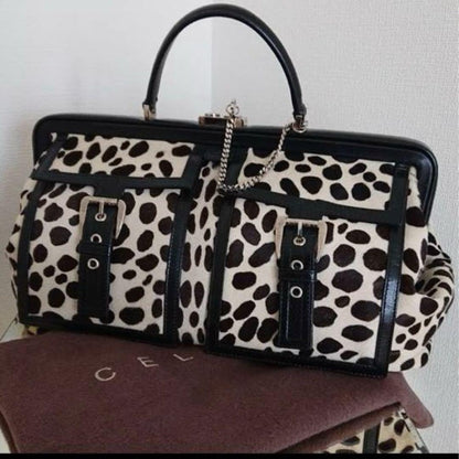 CELINE Hand Bag Tote Purse Dalmatian Authentic