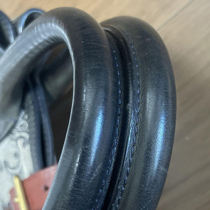 CELINE Hand Bag Tote Purse Macadam Canvas Leather Authentic