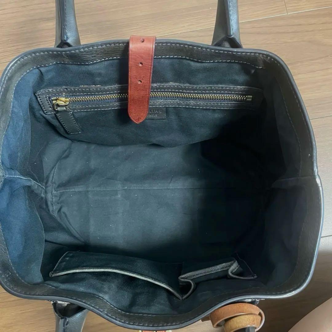 CELINE Hand Bag Tote Purse Macadam Canvas Leather Authentic