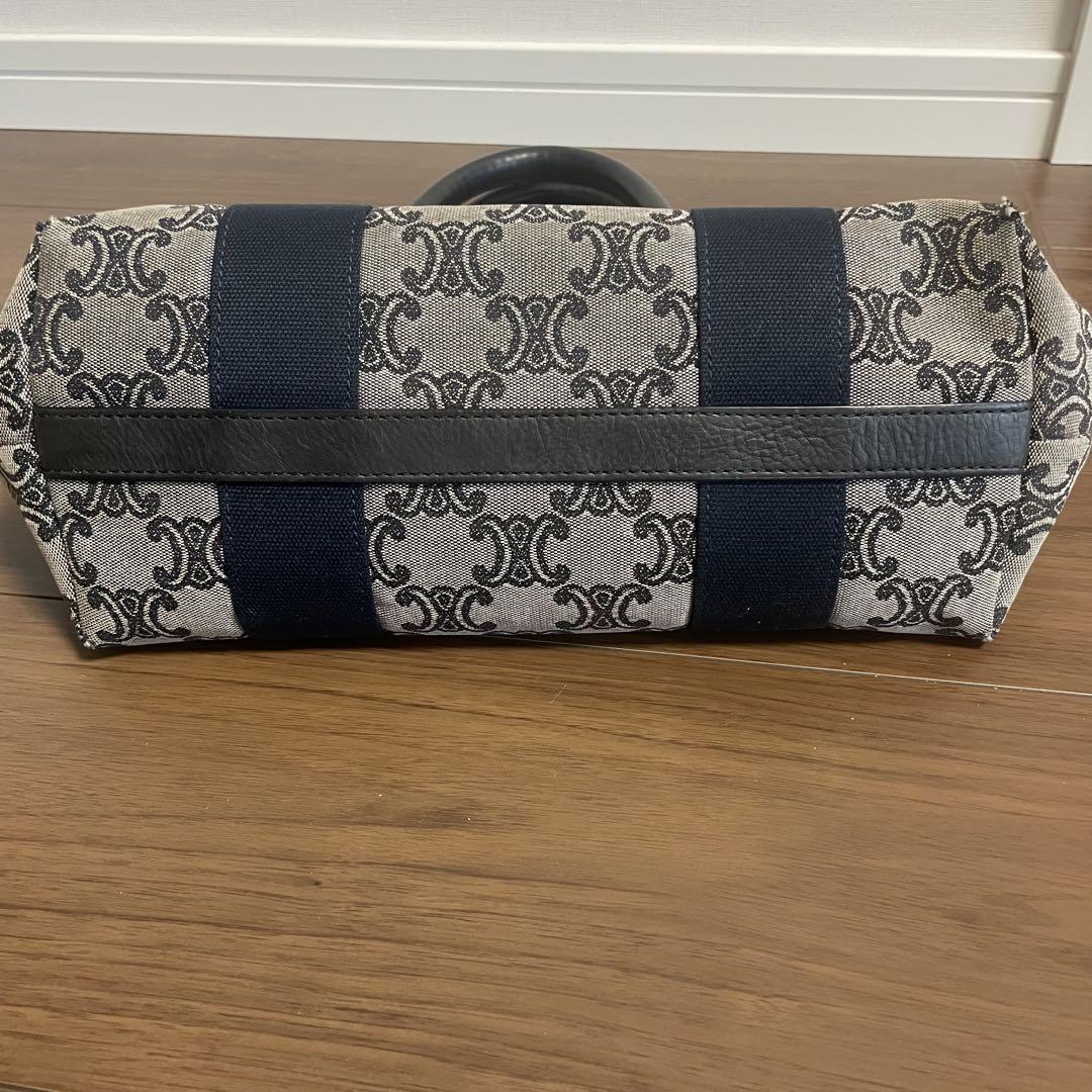 CELINE Hand Bag Tote Purse Macadam Canvas Leather Authentic