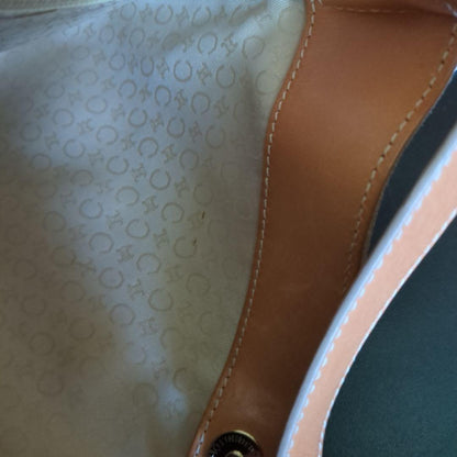 CELINE Hand Shoulder Bag Tote Purse C Macadam Suede Beige Authentic