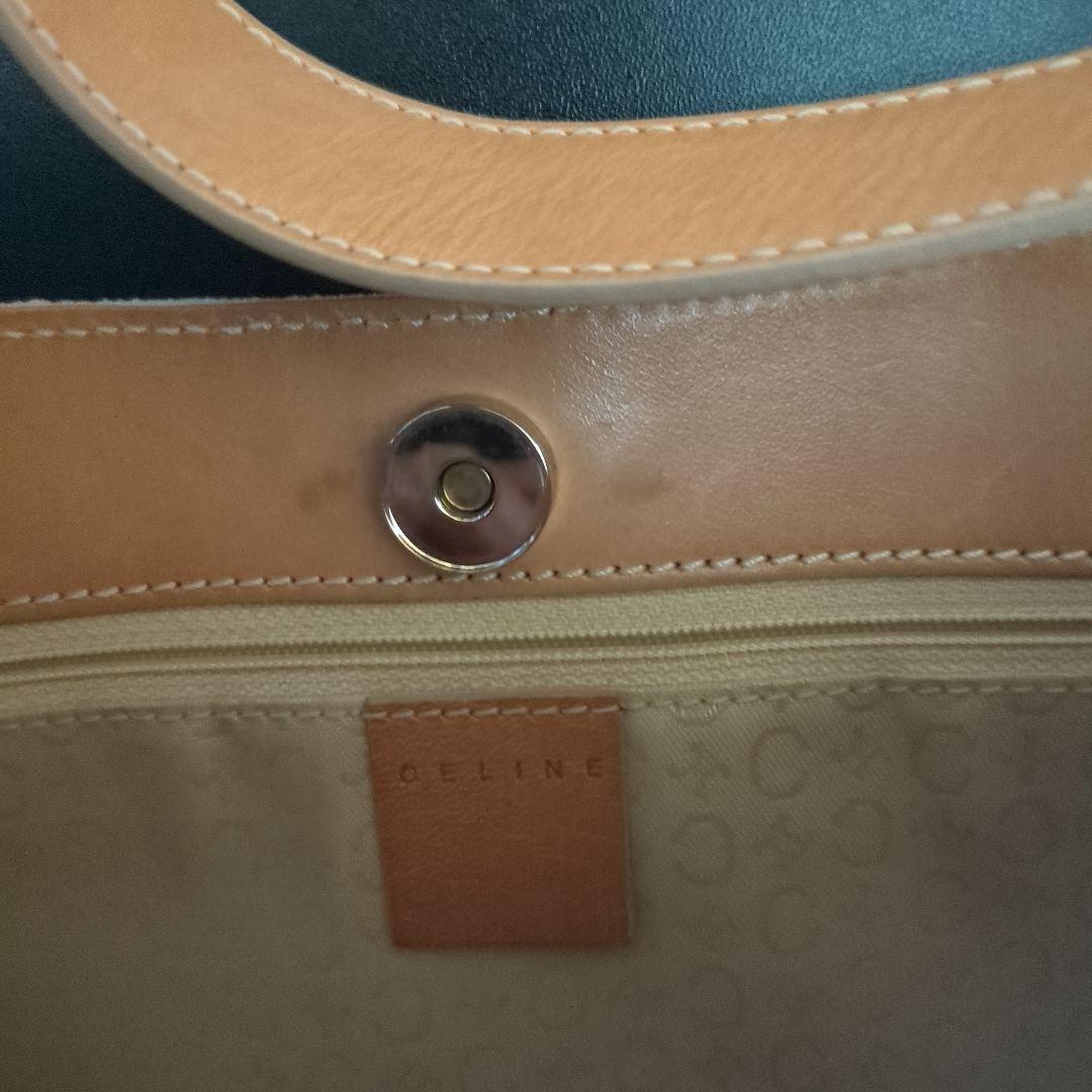 CELINE Hand Shoulder Bag Tote Purse C Macadam Suede Beige Authentic