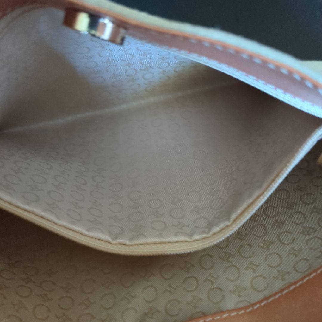 CELINE Hand Shoulder Bag Tote Purse C Macadam Suede Beige Authentic