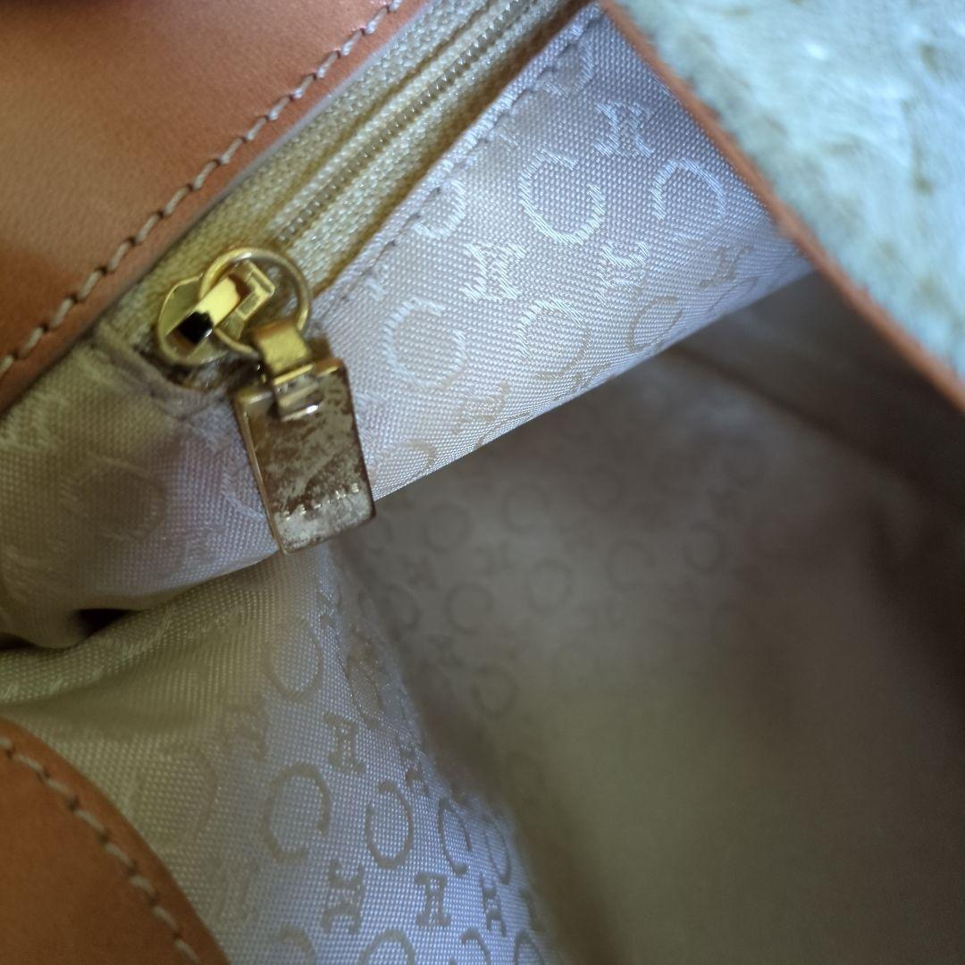 CELINE Hand Shoulder Bag Tote Purse C Macadam Suede Beige Authentic