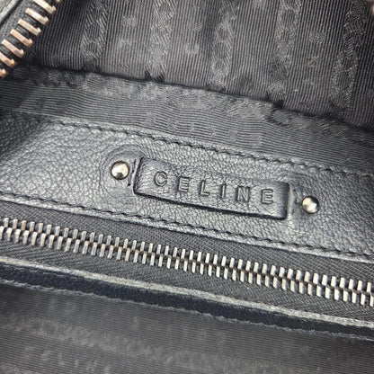 CELINE Mini Boston Bag Hand Tote Purse Leather Black Authentic